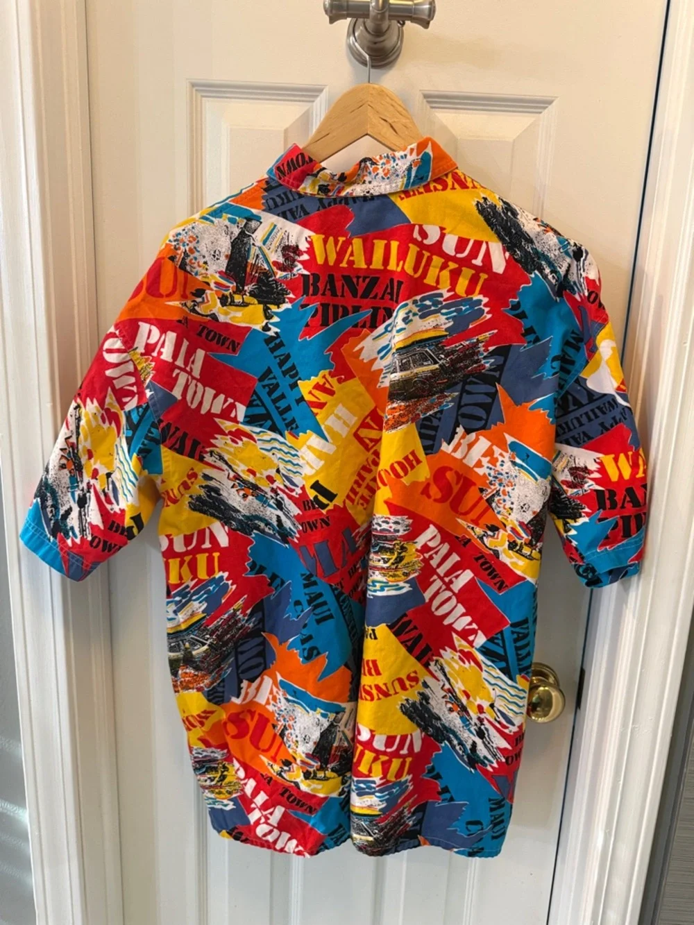 Vintage‎ Daniel Hechter Hawaiian Graphic Button-Up Shirt XL Retro Surf Print